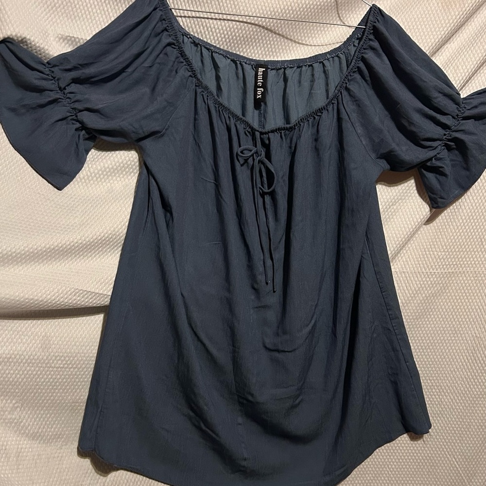 Forever 21 Navy Off-Shoulder Blouse
